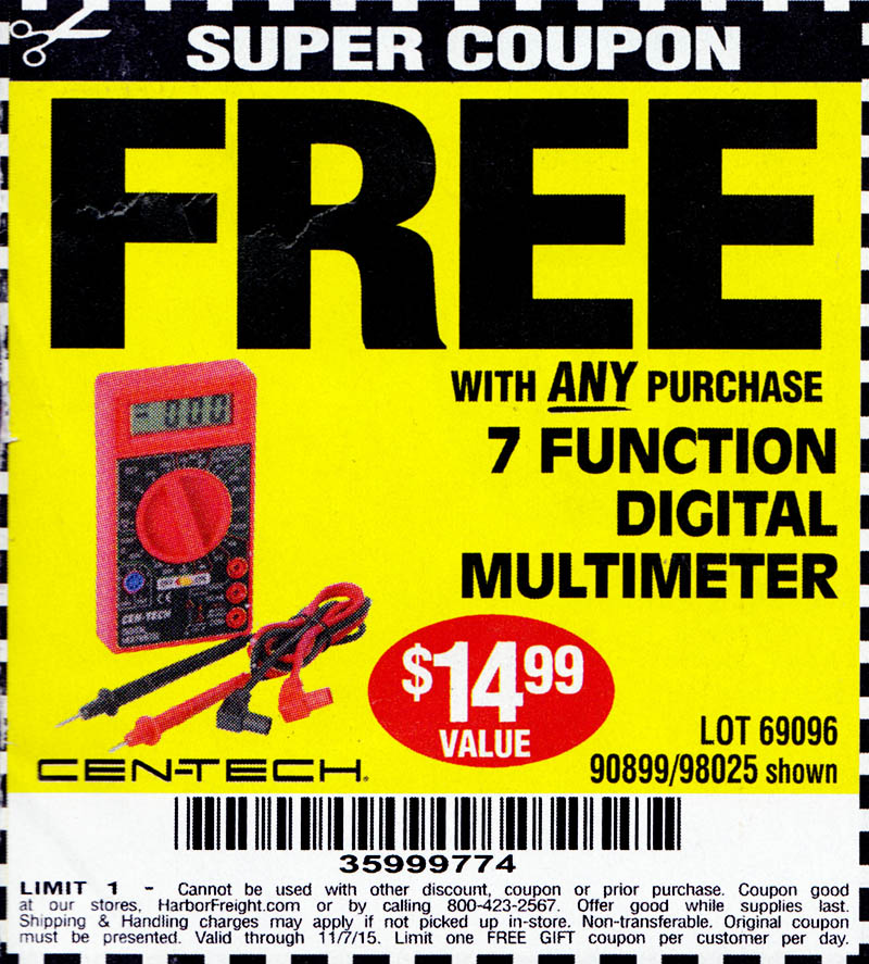 Harbor freight free multimeter printable coupon Samurai blue coupon