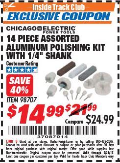 polishing kit assorted shank aluminum piece coupon itc coupons expired lot freight harbor code