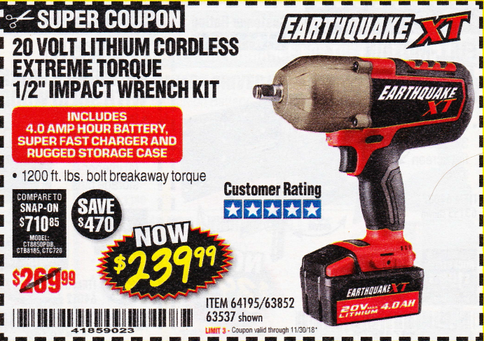 Earthquake Xt Impact Harbor Freight Central Pneumatic Harbor