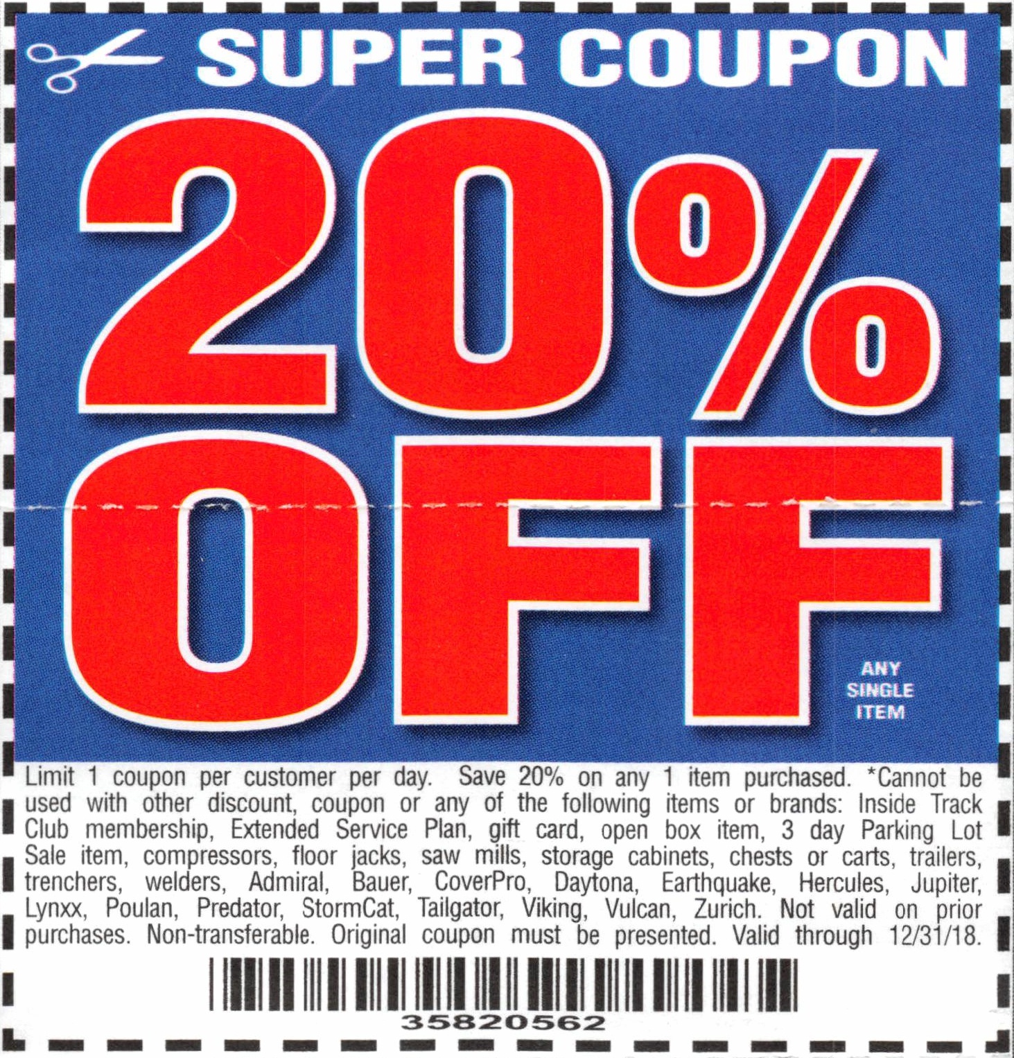 20 percent coupon harbor freight