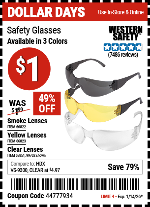 www.hfqpdb.com - WESTERN SAFETY SAFETY GLASSES Lot No. 66822/66823/99762/63851