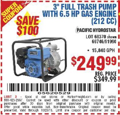 pump trash freight harbor pumps submersible stainless steel turbine american gas