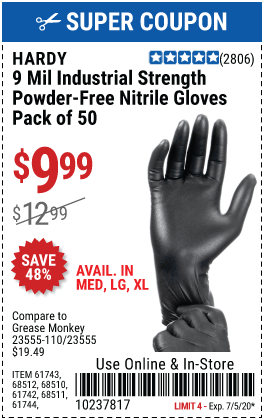 hardy industrial nitrile gloves