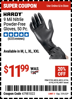 hardy industrial nitrile gloves