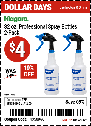 www.hfqpdb.com - NIAGARA 32 OZ. PROFESSIONAL SPRAY BOTTLES, 2-PACK Lot No. 58153