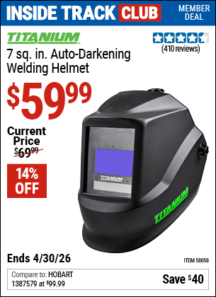 www.hfqpdb.com - TITANIUM 7 SQ. IN. AUTO-DARKENING WELDING HELMET Lot No. 58058