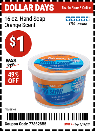 www.hfqpdb.com - TARKELP 16 OZ. HAND SOAP &ndash; ORANGE SCENT Lot No. 98166