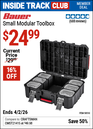 www.hfqpdb.com - BAUER SMALL MODULAR TOOLBOX Lot No. 58510