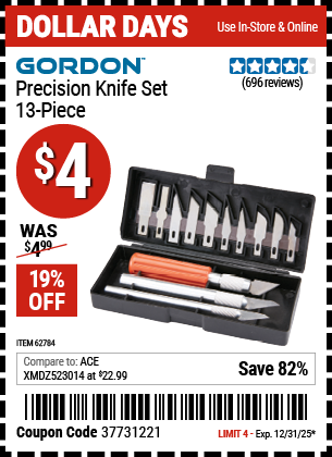 www.hfqpdb.com - GORDON PRECISION KNIFE SET, 13-PIECE Lot No. 62784