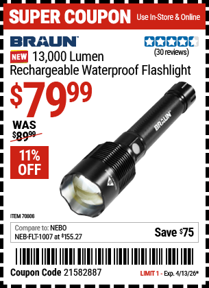 www.hfqpdb.com - BRAUN 450 LUMEN RECHARGEABLE PENLIGHT Lot No. 70806