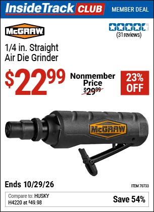 www.hfqpdb.com - MCGRAW 1/4 IN. STRAIGHT AIR DIE GRINDER Lot No. 70733