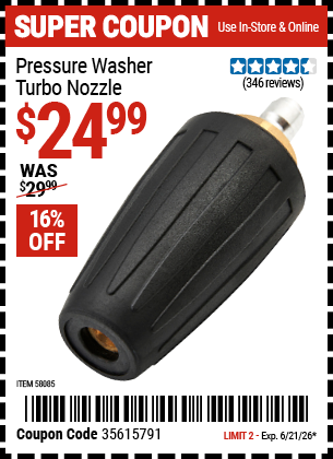 www.hfqpdb.com - PRESSURE WASHER TURBO NOZZLE Lot No. 58085