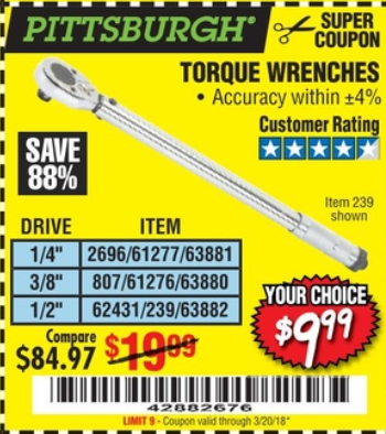 Threaded #4: Torque is cheap from , Harbor Freight, and