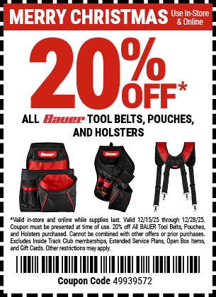 Harbor Freight 20 percent off coupon