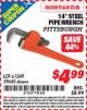 Harbor Freight ITC Coupon 14" STEEL PIPE WRENCH Lot No. 39643/61349 Expired: 5/31/15 - $4.99