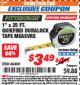 Harbor Freight ITC Coupon 1" x 25 FT. QUICKFIND TAPE MEASURE Lot No. 60408 Expired: 9/30/17 - $3.49