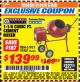 Harbor Freight ITC Coupon CENTRAL MACHINERY 1-1/4 CUBIC FT. CEMENT MIXER Lot No. 91907/91907 Expired: 4/30/18 - $139.99