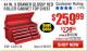 Harbor Freight Coupon 44" 8 DRAWER TOP TOOL CHEST Lot No. 62500/68787/69398 Expired: 12/31/16 - $259.99