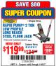 Harbor Freight Coupon RAPID PUMP 2 TON LOW PROFILE LONG REACH STEEL FLOOR JACK Lot No. 60678/62310/68050 Expired: 11/6/17 - $119.99