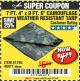 Harbor Freight Coupon HFT 7 FT. 4 IN. X 9 FT. 6 IN. CAMOUFLAGE ALL-PURPOSE/WEATHER-RESISTANT TARP Lot No. 61765 Expired: 4/13/18 - $4.49