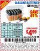 Harbor Freight Coupon THUNDERBOLT MAGNUM ALKALINE BATTERIES AA, AAA - 24 PK Lot No. 92405/61270/92404/69568/61271/92406/61272/92407/61279/92408 Expired: 10/28/15 - $4.99