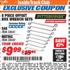 Harbor Freight ITC Coupon 8 PIECE OFFSET BOX WRENCH SETS Lot No. 32041/32042 Expired: 5/31/18 - $9.99
