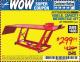 Harbor Freight Coupon 1000 LB. CAPACITY MOTORCYCLE LIFT Lot No. 69904/68892 Expired: 10/23/15 - $299.99
