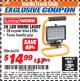 Harbor Freight ITC Coupon 28 LED WORK LIGHT Lot No. 66274 Expired: 3/31/18 - $14.99