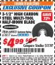 Harbor Freight ITC Coupon 3-1/2" HIGH CARBON STEEL MULTI-TOOL HALF-MOON BLADE Lot No. 61817/68903 Expired: 10/31/17 - $4.99
