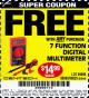 Harbor Freight FREE Coupon 7 FUNCTION DIGITAL MULTIMETER Lot No. 30756 Expired: 11/7/15 - FWP