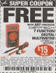 Harbor Freight FREE Coupon 7 FUNCTION DIGITAL MULTIMETER Lot No. 30756 Expired: 9/1/17 - FWP