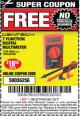 Harbor Freight FREE Coupon 7 FUNCTION DIGITAL MULTIMETER Lot No. 30756 Expired: 1/2/17 - NPR