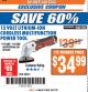 Harbor Freight ITC Coupon 12 VOLT LITHIUM-ION VARIABLE SPEED MULTIFUNCTION POWER TOOL Lot No. 67707/68012 Expired: 3/27/18 - $34.99