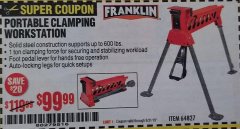 Harbor Freight Coupon PORTABLE WORK STAND Lot No. 38778 Expired: 8/31/19 - $99.99