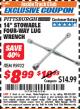 Harbor Freight ITC Coupon 14" STOWABLE FOUR-WAY LUG WRENCH Lot No. 95932 Expired: 7/31/17 - $8.99