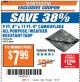 Harbor Freight ITC Coupon 9 FT. 4" x 11 FT. 4" CAMOUFLAGE WEATHER RESISTANT TARP Lot No. 46412/61766 Expired: 1/9/18 - $7.99