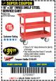 Harbor Freight Coupon 16 x 30 THREE SHELF STEEL SERVICE CART Lot No. 6650/62179/61165 Expired: 10/31/17 - $39.99