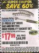 Harbor Freight Coupon 21 PIECE 3/8" DRIVE SAE AND METRIC HIGH VISIBILITY SOCKET SET Lot No. 67900/62190/61954 Expired: 9/30/15 - $17.99