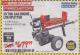 Harbor Freight Coupon 20 TON GAS ENGINE LOG SPLITTER Lot No. 61594 Expired: 1/31/18 - $679.99
