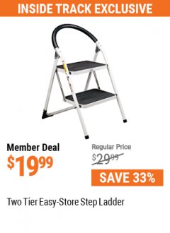 Harbor Freight ITC Coupon TWO TIER EASY-STORE STEP LADDER Lot No. 67514 Expired: 5/31/21 - $19.99