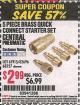 Harbor Freight Coupon 5 PIECE BRASS QUICK DISCONNECT STARTER SET Lot No. 61915/62696/68237 Expired: 9/30/15 - $2.99