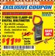 Harbor Freight ITC Coupon 7 FUNCTION CLAMP-ON DIGITAL MULTIMETER Lot No. 95683 Expired: 10/31/17 - $11.99