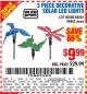 Harbor Freight Coupon 3 PIECE DECORATIVE SOLAR LED LIGHTS Lot No. 95588/69462/60561 Expired: 10/29/15 - $9.99