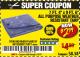 Harbor Freight Coupon 7 FT. 4" x 9 FT. 6" ALL PURPOSE WEATHER RESISTANT TARP Lot No. 877/69115/69121/69129/69137/69249 Expired: 1/3/18 - $2.99