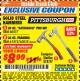 Harbor Freight ITC Coupon STEEL PROFESSIONAL HAMMERS Lot No. 60517/38383/61512/60518 Expired: 10/31/17 - $8.99
