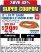 Harbor Freight Coupon 12 GAUGE X 50 FT. OUTDOOR EXTENSION CORD Lot No. 60273/61866/62942/62943/62944/41444 Expired: 11/30/15 - $29.99