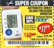 Harbor Freight Coupon AUTOMATIC WRIST BLOOD PRESSURE MONITOR Lot No. 67212/62220 Expired: 12/11/17 - $11.99