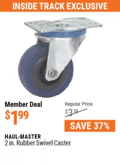 Harbor Freight ITC Coupon 2" RUBBER LIGHT DUTY SWIVEL CASTER Lot No. 41518 Expired: 5/31/21 - $1.99