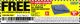 Harbor Freight FREE Coupon HFT 5 FT. 6 IN. X 7 FT. 6 IN. BLUE ALL-PURPOSE WEATHER-RESISTANT TARP Lot No. 953/69210 Expired: 4/10/16 - FWP