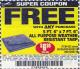 Harbor Freight FREE Coupon 5 FT. 6" X 7 FT. 6" ALL PURPOSE WEATHER RESISTANT TARP Lot No. 953/63110/69210/69128/69136/69248 Expired: 11/16/17 - FWP